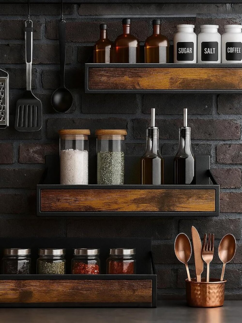 Spice Rack Wall Mount 3 Pack